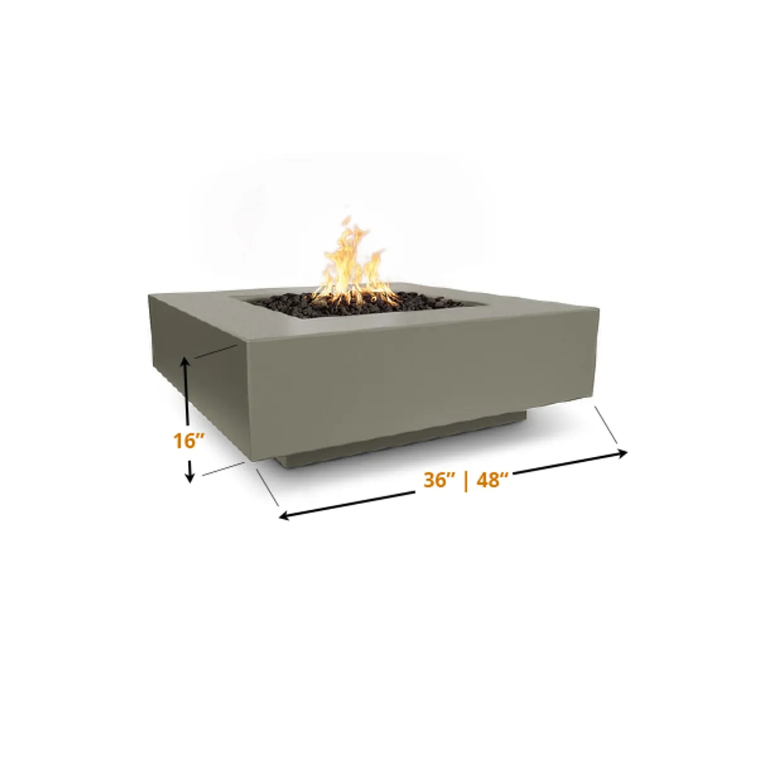 The Outdoor Plus Cabo Square Concrete Fire Pit