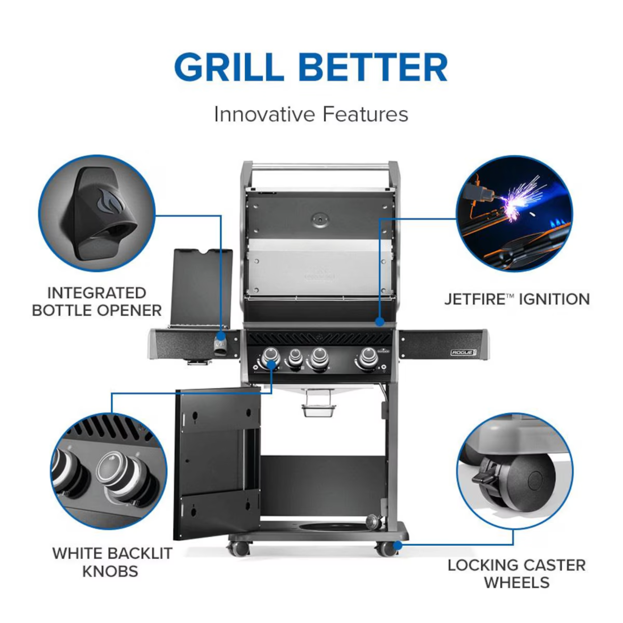 Rogue® PRO 425 Series Gas Grill with Infrared Side Burner
