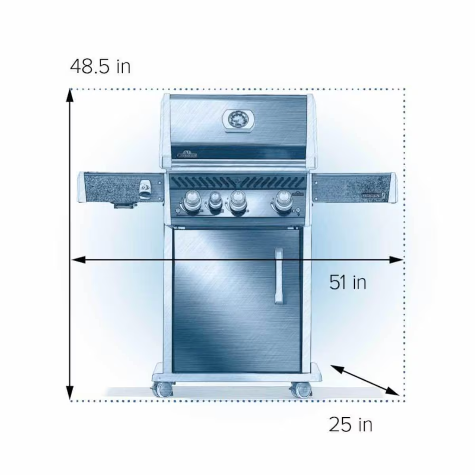 Rogue® PRO 425 Series Gas Grill with Infrared Side Burner