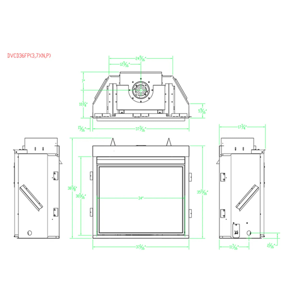 Clean-Face 36″ DV Multi-Function Fireplace