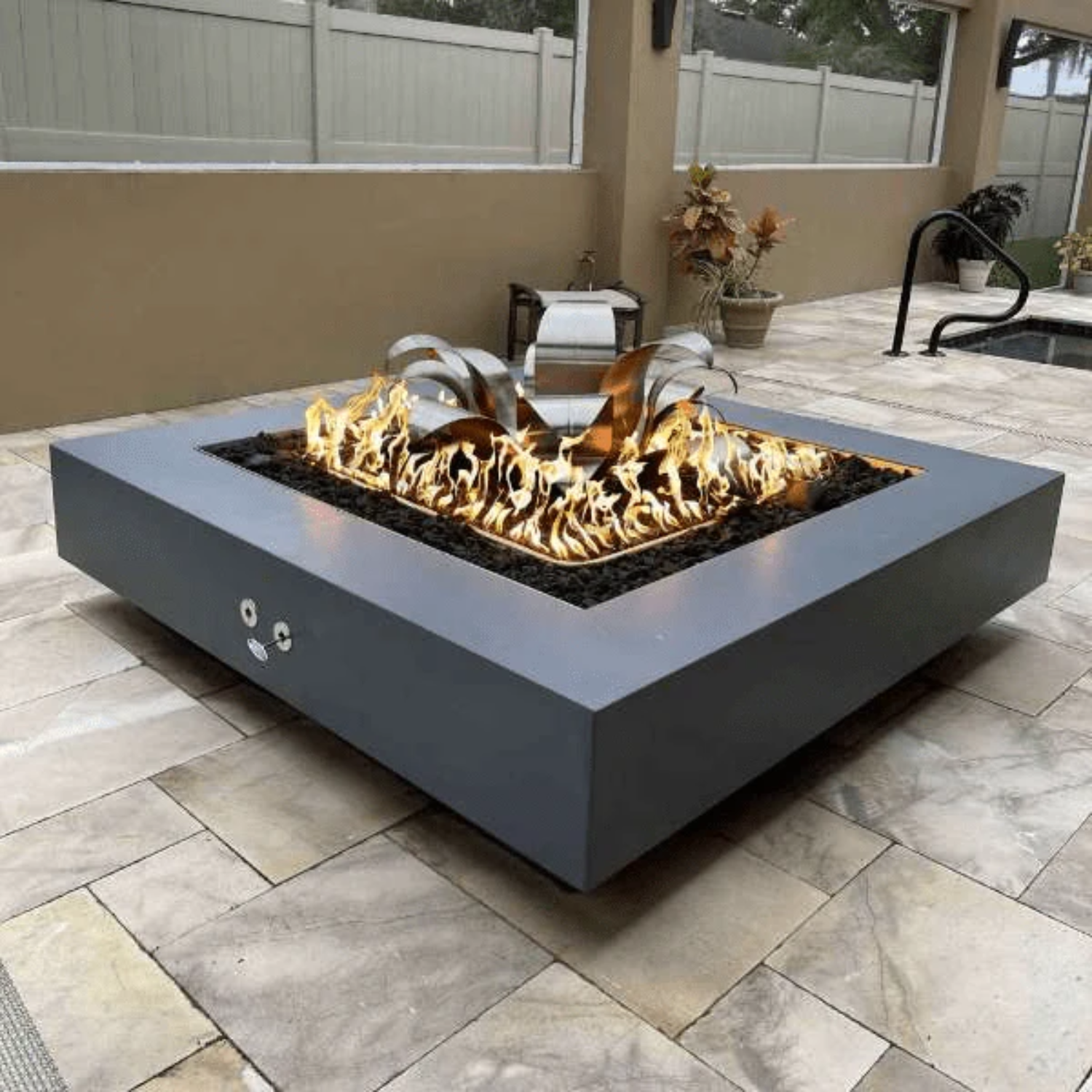 The Outdoor Plus Cabo Square Concrete Fire Pit